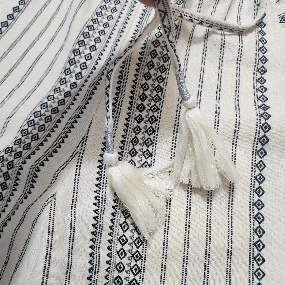 Anthropologie Women's essential beach pants size S Cream/Black